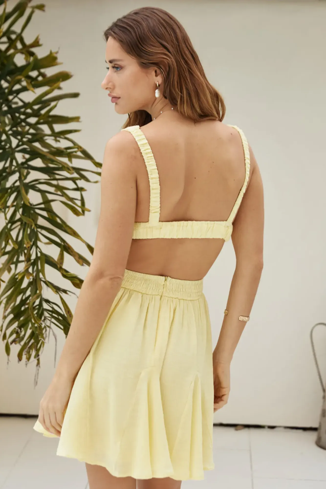 Spring Break Dresses|Brunch Dresses>Hello Molly Listen In Mini Dress Yellow