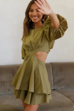 Spring Break Dresses|Summer Dresses>Hello Molly Little By Little Dress Olive