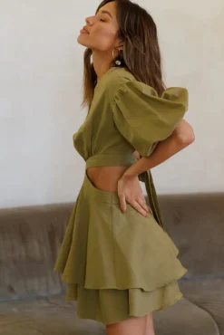 Spring Break Dresses|Summer Dresses>Hello Molly Little By Little Dress Olive