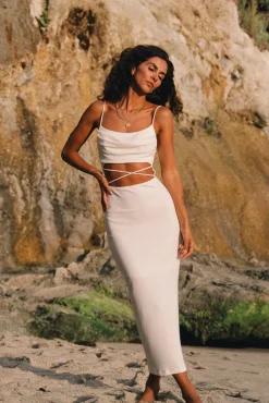 Spring Break Dresses|Summer Dresses>Hello Molly Looking North Maxi Dress White