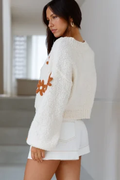 Cropped|Cardigans>JACQUIE THE LABEL Lost Dreamer Knit Cardigan Natural