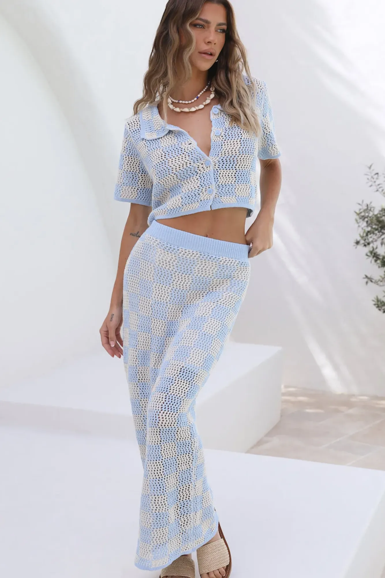 Skirts|Skirt And Top Sets>Hello Molly Lost Memories Maxi Skirt Blue