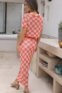 Skirts|Skirt And Top Sets>Hello Molly Lost Memories Maxi Skirt Orange