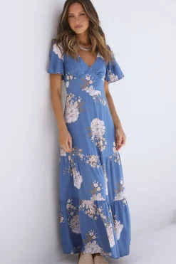 Wedding Guest Dresses|Date Night Dresses>Hello Molly Love Again Maxi Dress Blue