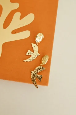Earrings>Hello Molly Love Bird Earrings Gold