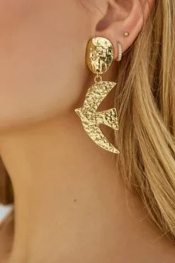 Earrings>Hello Molly Love Bird Earrings Gold