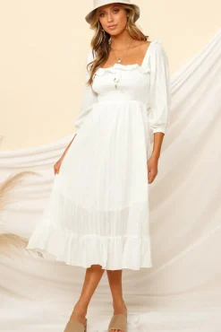 Vacation Dresses|Spring Break Dresses>Hello Molly Loved By The Moon Midi Dress White