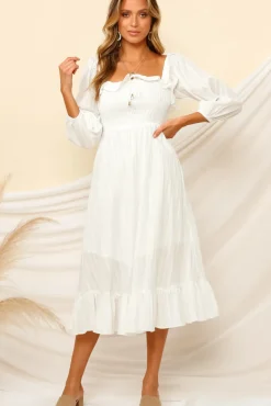 Vacation Dresses|Spring Break Dresses>Hello Molly Loved By The Moon Midi Dress White