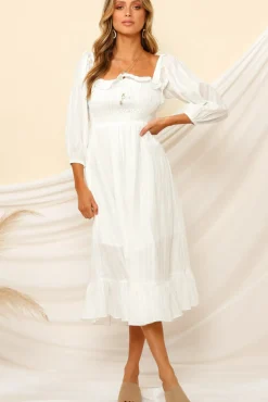Vacation Dresses|Spring Break Dresses>Hello Molly Loved By The Moon Midi Dress White