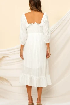 Vacation Dresses|Spring Break Dresses>Hello Molly Loved By The Moon Midi Dress White