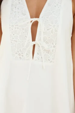 Vacation Dresses|Date Night Dresses>Hello Molly Love In Limoncello Mini Dress White