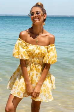 Spring Break Dresses|Casual Dresses>Hello Molly Love In The Sand Dress Yellow