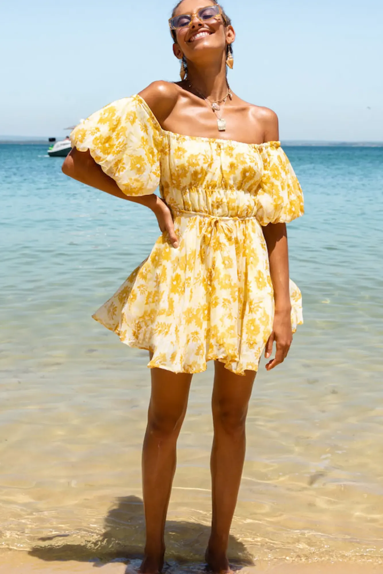 Spring Break Dresses|Casual Dresses>Hello Molly Love In The Sand Dress Yellow