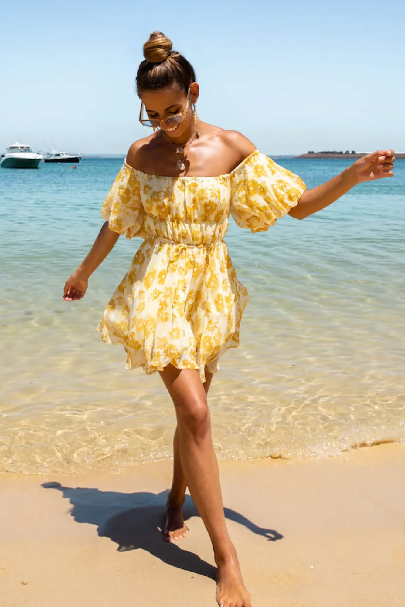 Spring Break Dresses|Casual Dresses>Hello Molly Love In The Sand Dress Yellow