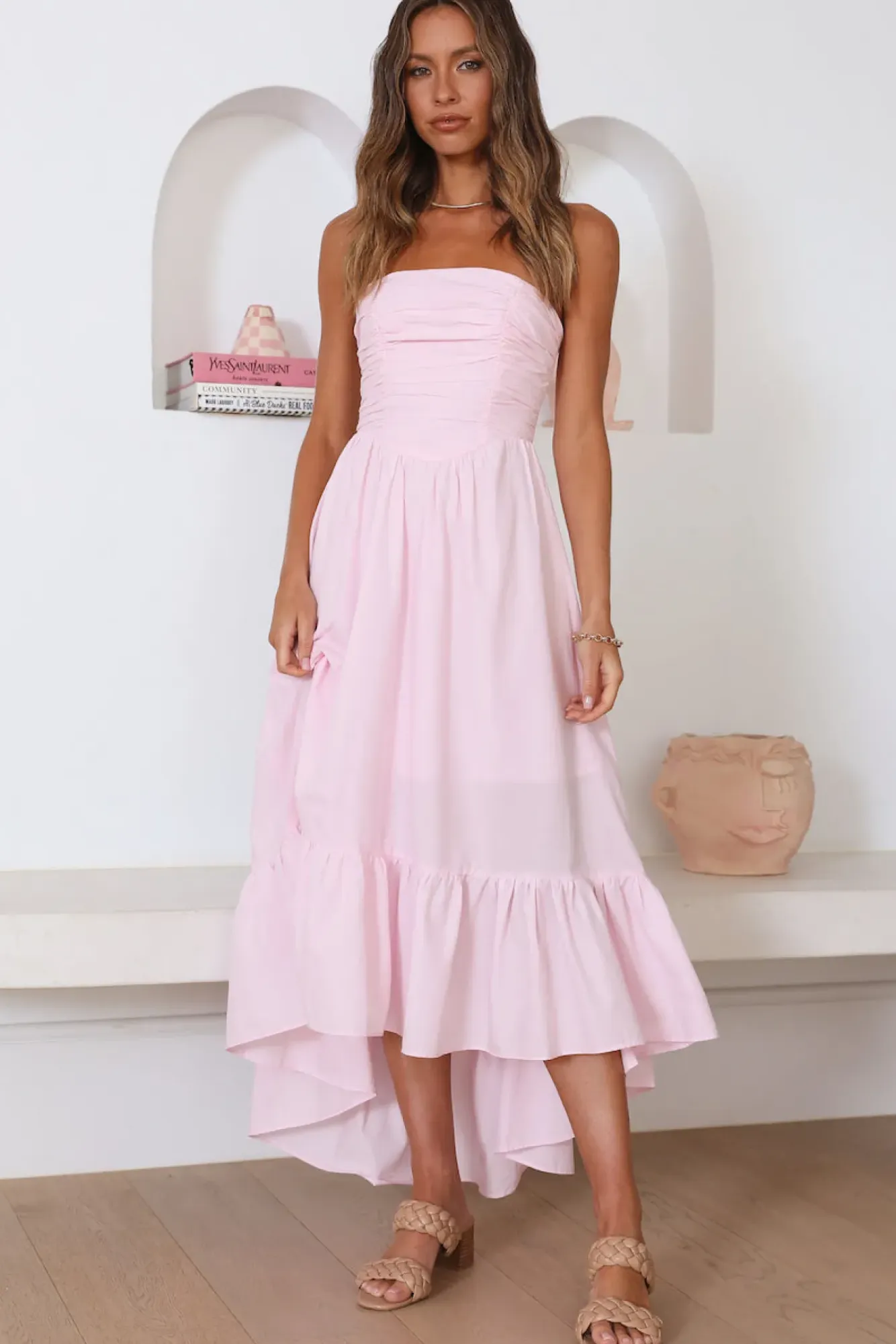 Wedding Guest Dresses|Cocktail Dresses>Hello Molly Love In The Summer Maxi Dress Pink