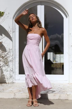 Wedding Guest Dresses|Cocktail Dresses>Hello Molly Love In The Summer Maxi Dress Pink