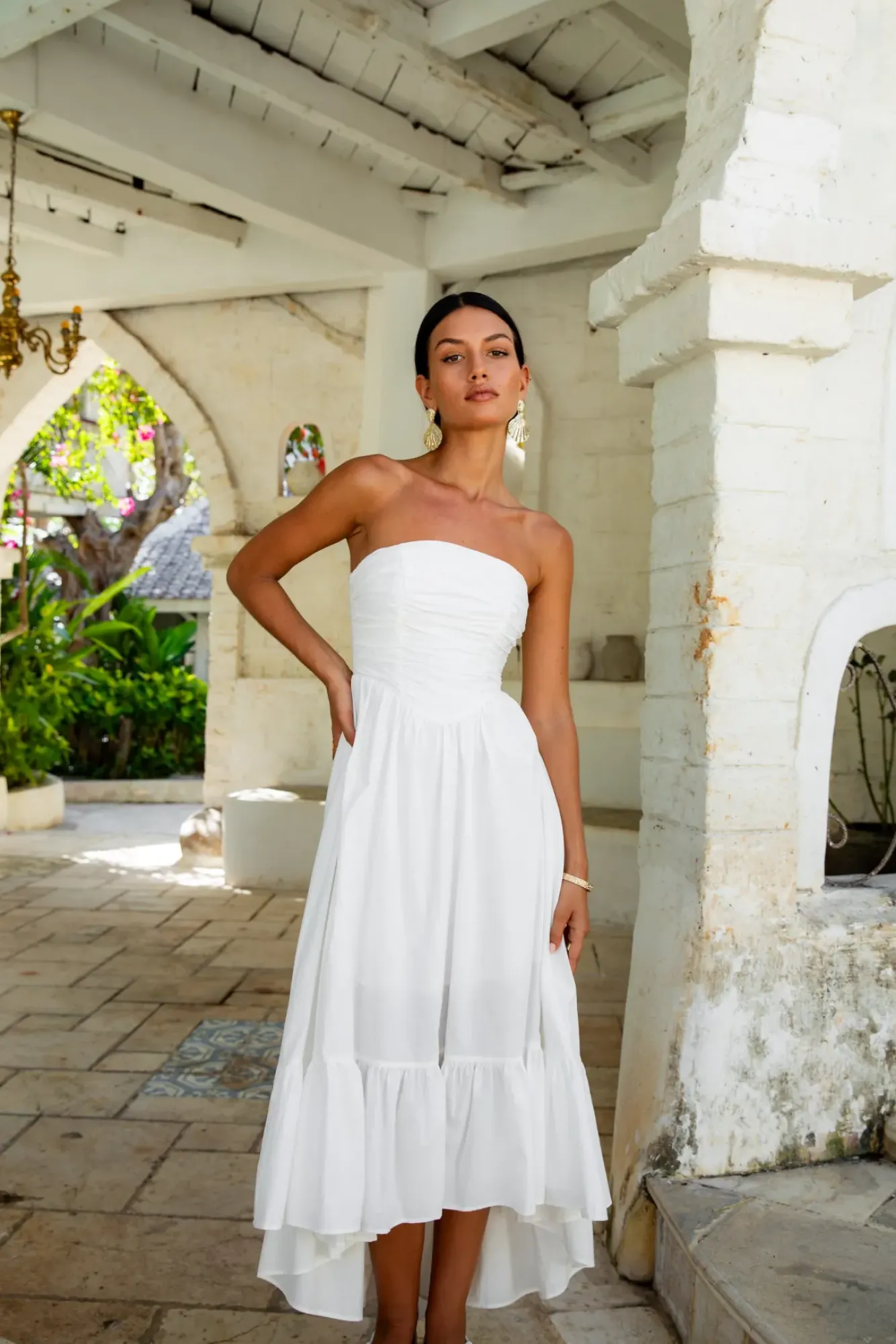 Vacation Dresses|Brunch Dresses>Hello Molly Love In The Summer Maxi Dress White