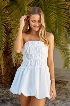 Cocktail Dresses|Spring Break Dresses>Hello Molly Lovely Girl Bubble Hem Mini Dress White