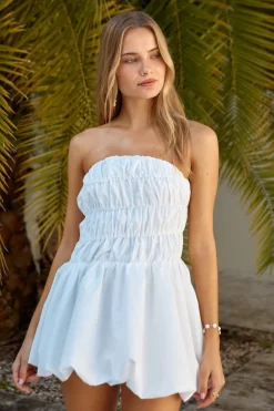 Cocktail Dresses|Spring Break Dresses>Hello Molly Lovely Girl Bubble Hem Mini Dress White