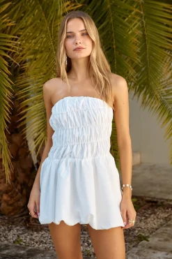 Cocktail Dresses|Spring Break Dresses>Hello Molly Lovely Girl Bubble Hem Mini Dress White