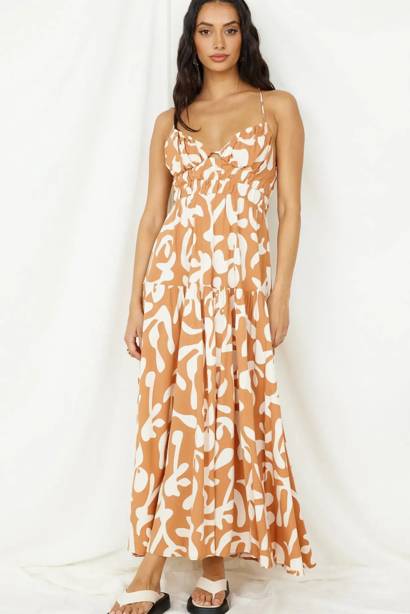 Vacation Dresses|Spring Break Dresses>Hello Molly Lover Of Love Maxi Dress Brown