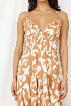 Vacation Dresses|Spring Break Dresses>Hello Molly Lover Of Love Maxi Dress Brown