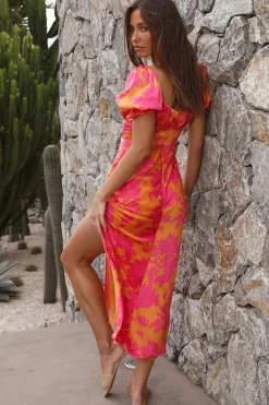 Vacation Dresses|Brunch Dresses>Hello Molly Lovers Balcony Maxi Dress Orange