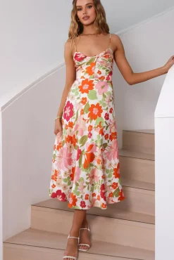 Spring Break Dresses|Casual Dresses>Hello Molly Love Strong Midi Dress Multi
