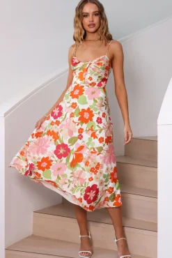 Spring Break Dresses|Casual Dresses>Hello Molly Love Strong Midi Dress Multi