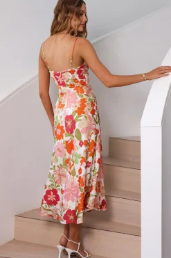 Spring Break Dresses|Casual Dresses>Hello Molly Love Strong Midi Dress Multi