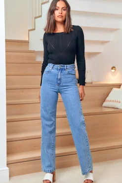 Cropped>Hello Molly Lucky Roll Knit Top Black