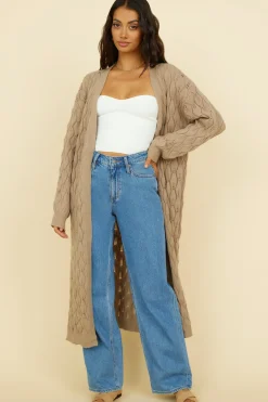 Cardigans|Long Sleeve>Hello Molly Lullaby Dreams Knit Cardigan Brown