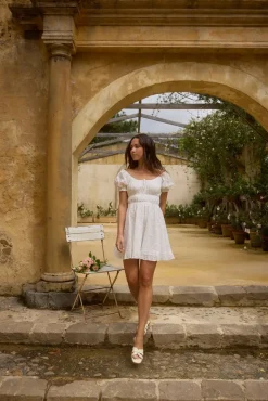Brunch Dresses|Casual Dresses>Hello Molly Lullaby of Lilies Mini Dress White