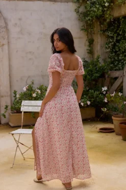 Vacation Dresses|Brunch Dresses>Hello Molly Luminous Dreams Floral Maxi Dress Pink