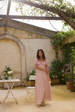 Vacation Dresses|Brunch Dresses>Hello Molly Luminous Dreams Floral Maxi Dress Pink