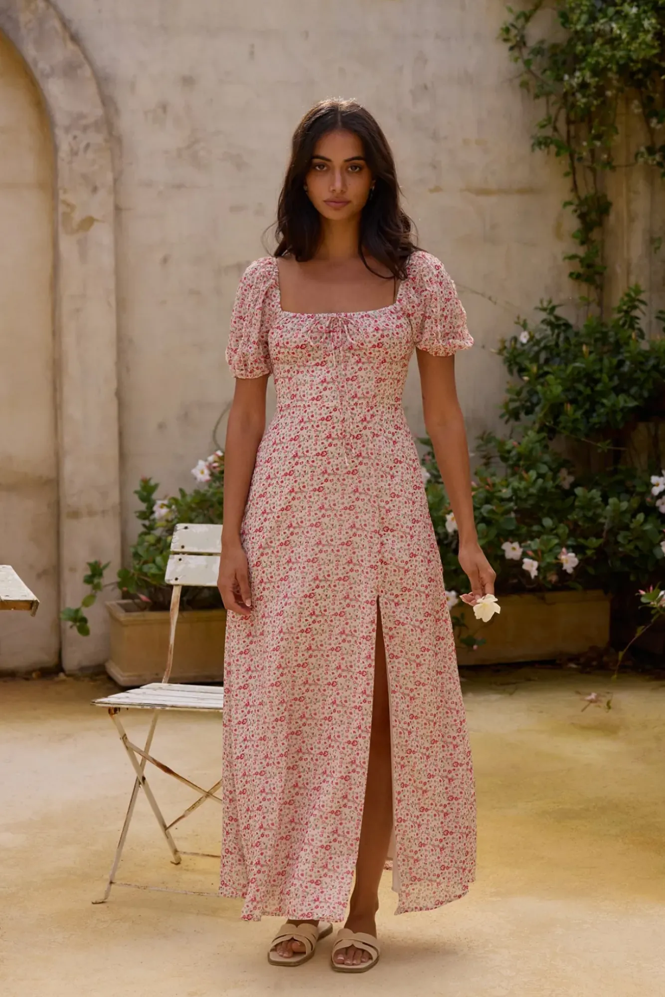 Vacation Dresses|Brunch Dresses>Hello Molly Luminous Dreams Floral Maxi Dress Pink