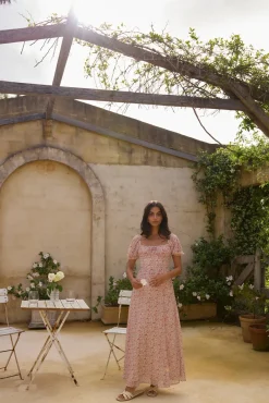 Vacation Dresses|Brunch Dresses>Hello Molly Luminous Dreams Floral Maxi Dress Pink