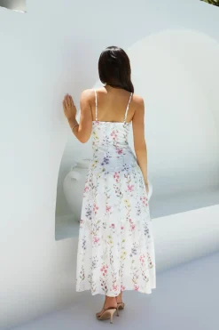 Cocktail Dresses|Vacation Dresses>Hello Molly Luminous Field Floral Maxi Dress White