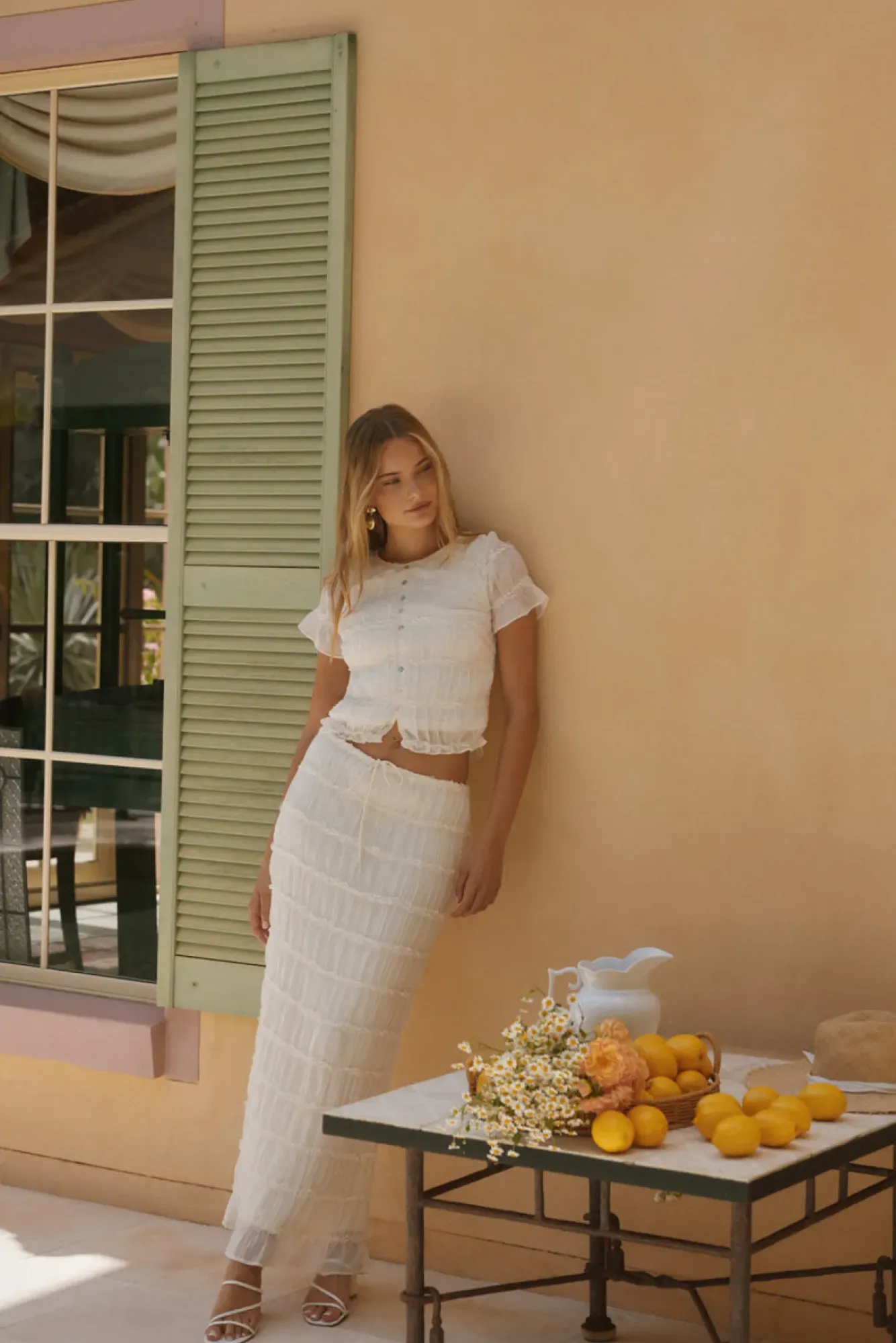 Fashion Tops And Vests|Cropped>Hello Molly Luna and Lola Set White