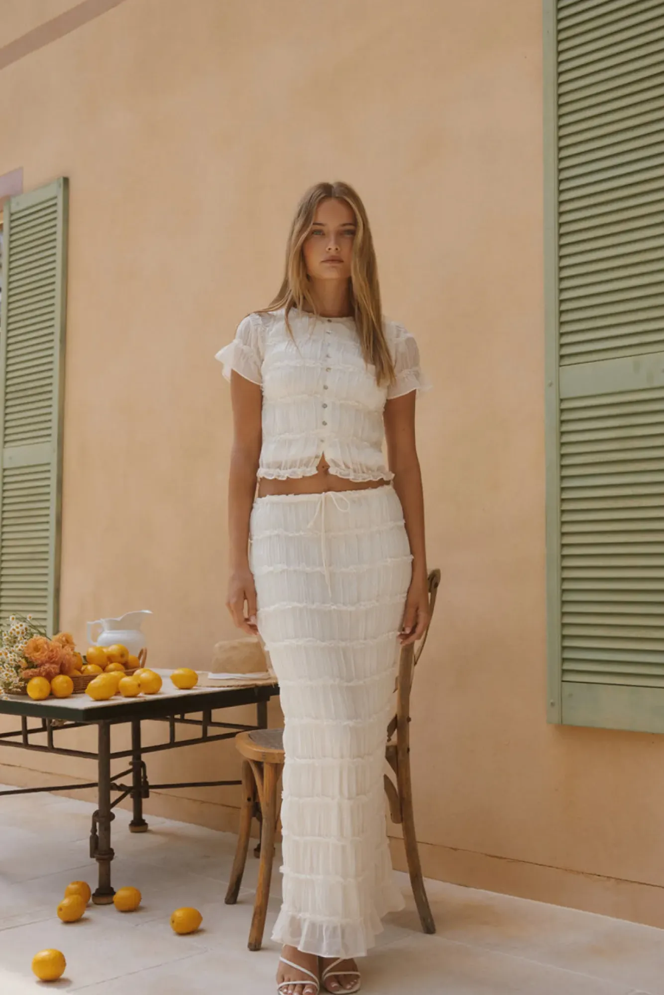 Fashion Tops And Vests|Cropped>Hello Molly Luna and Lola Set White
