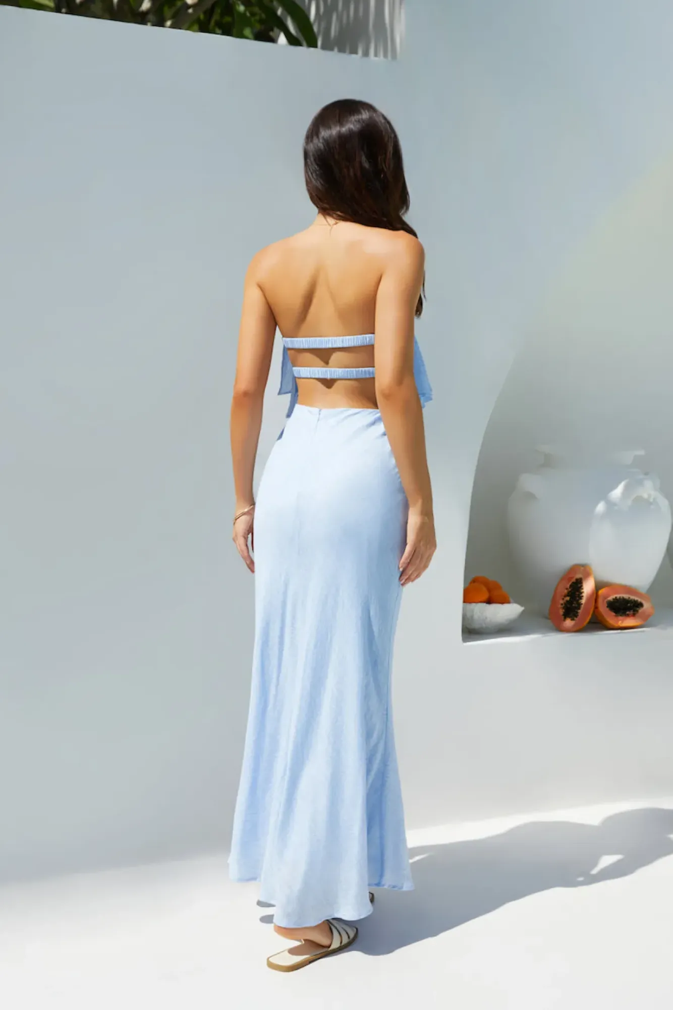 Formal Dresses|Cocktail Dresses>Hello Molly Luna Cascade Strapless Maxi Dress