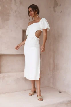 Summer Dresses|Linen Dresses>Hello Molly Luna Eclipse Maxi Dress White