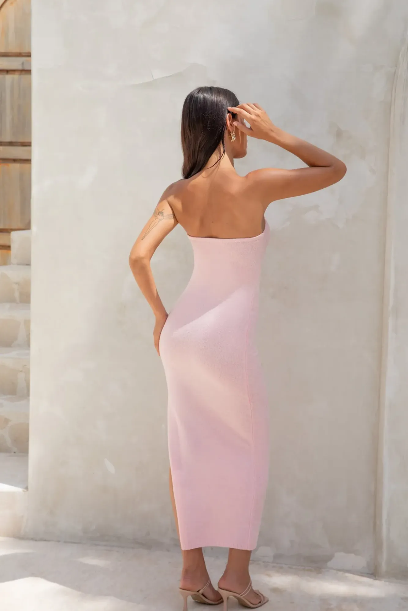 Vacation Dresses|Spring Break Dresses>RUNAWAY THE LABEL Luna Midi Dress Pink