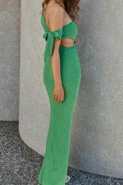 Wedding Guest Dresses|Cocktail Dresses>Hello Molly Luscious Fields One Shoulder Maxi Dress Green