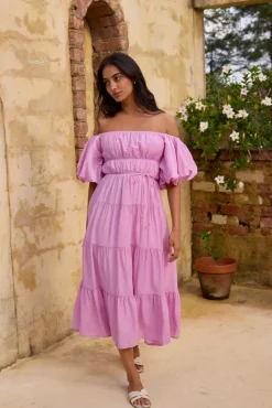 Wedding Guest Dresses|Brunch Dresses>Hello Molly Lush Petal Maxi Dress Pink