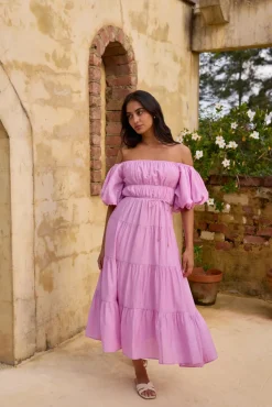 Wedding Guest Dresses|Brunch Dresses>Hello Molly Lush Petal Maxi Dress Pink