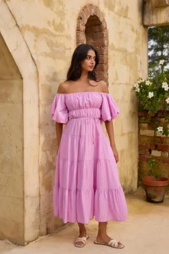 Wedding Guest Dresses|Brunch Dresses>Hello Molly Lush Petal Maxi Dress Pink