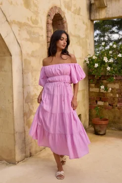 Wedding Guest Dresses|Brunch Dresses>Hello Molly Lush Petal Maxi Dress Pink