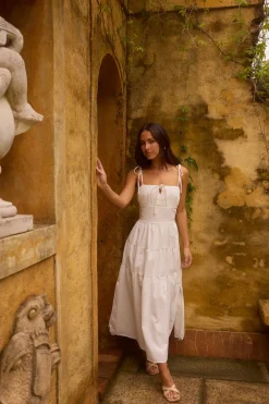 Wedding Guest Dresses|Vacation Dresses>Hello Molly Luxe Horizon Maxi Dress White