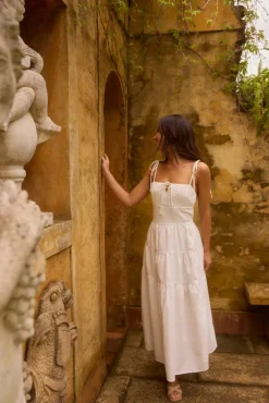 Wedding Guest Dresses|Vacation Dresses>Hello Molly Luxe Horizon Maxi Dress White